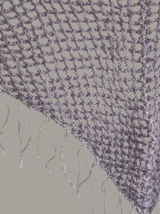 Crystal Veil Crochet Shawlette close up