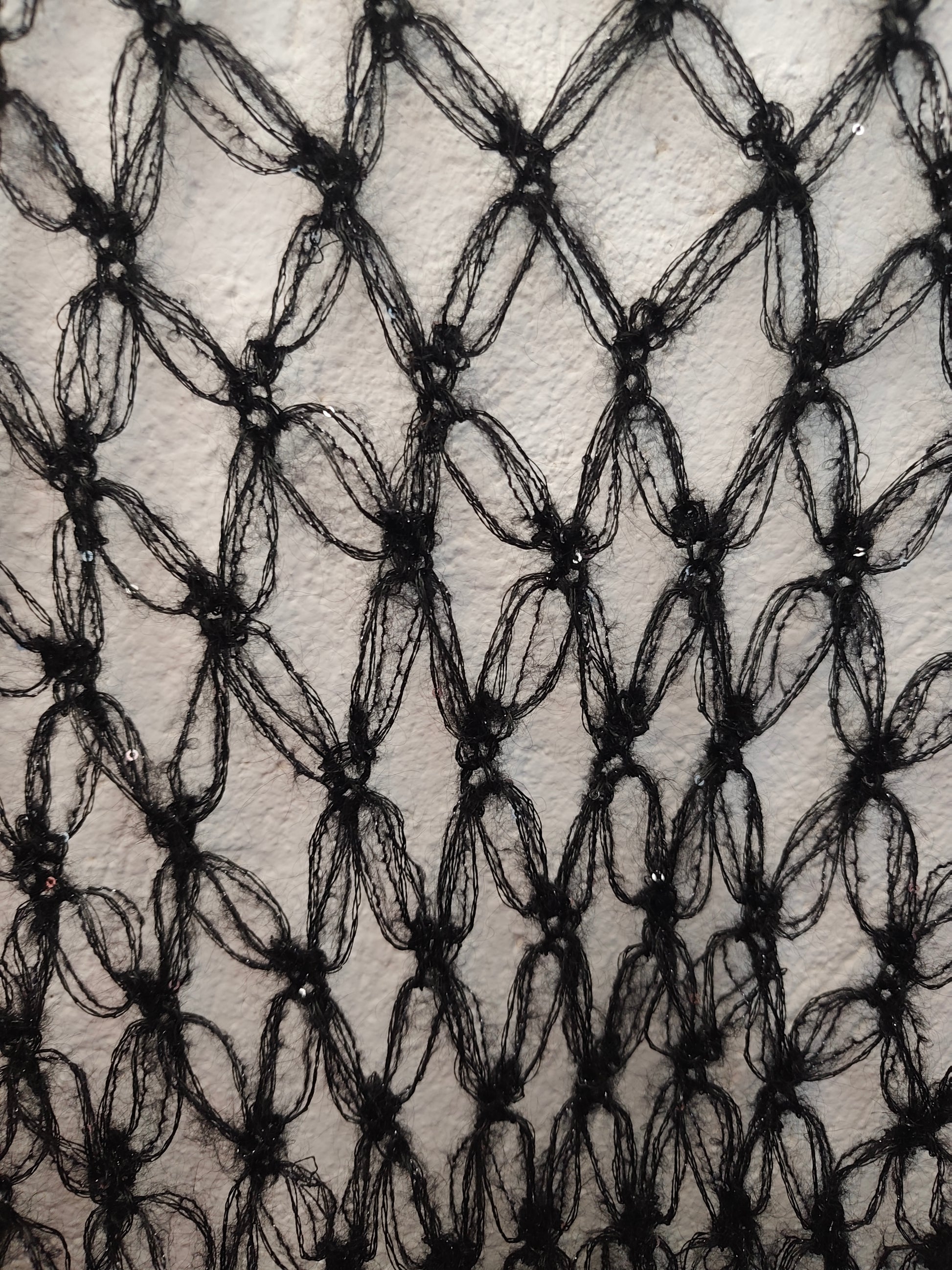 Claire handmade mohair silk shawl close  up details