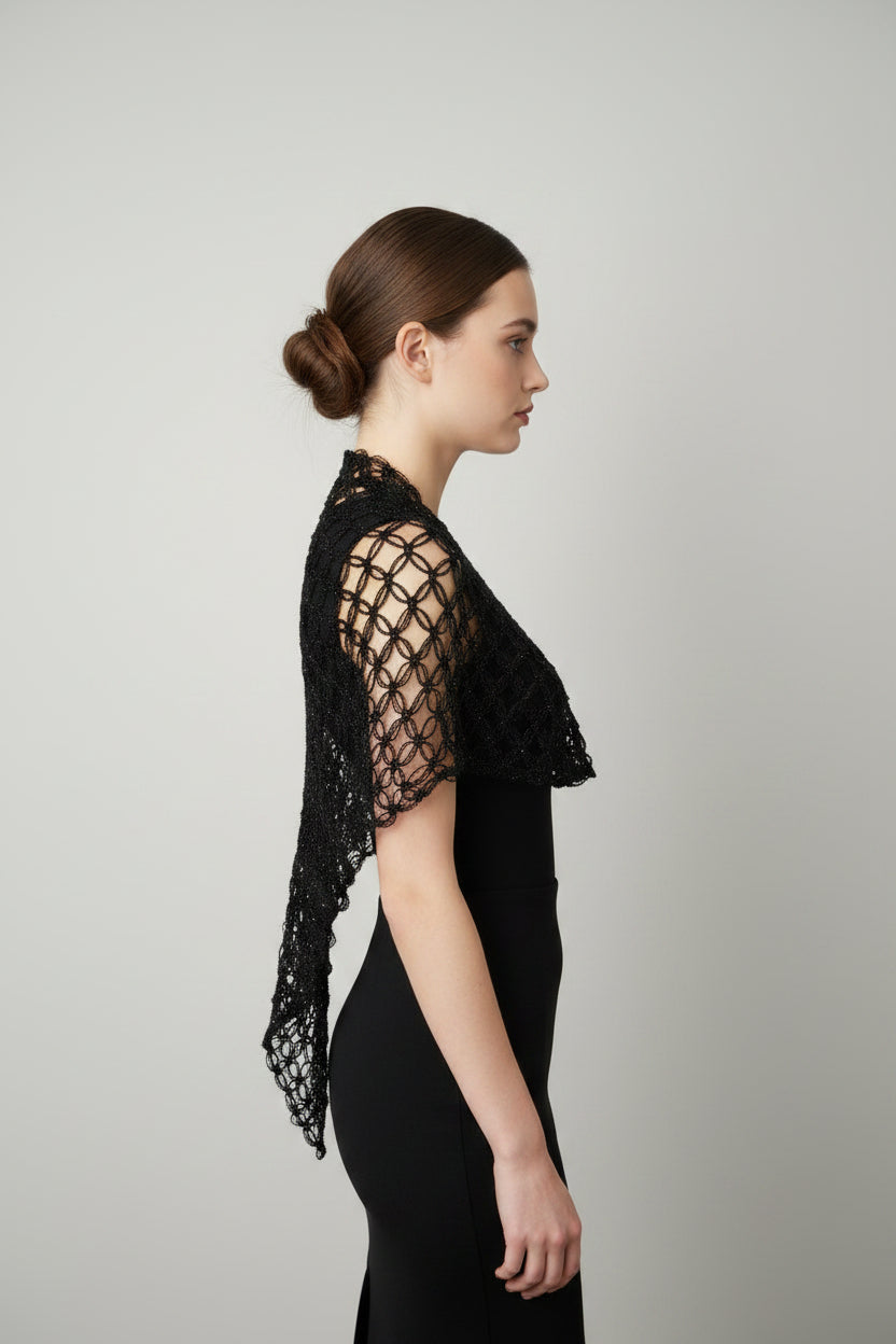 Claire handmade mohair silk shawl model