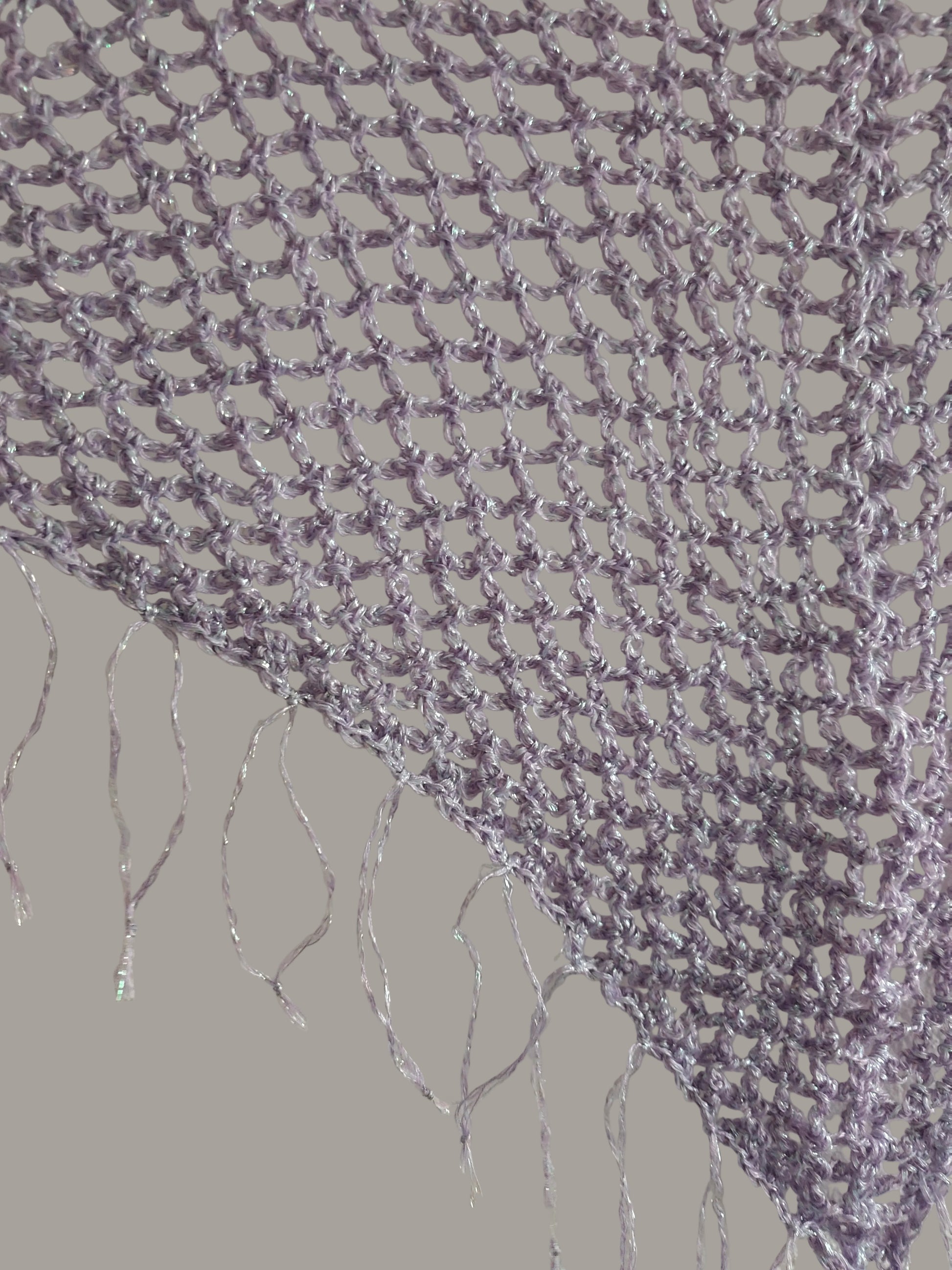 Crystal Veil Crochet Shawlette close up