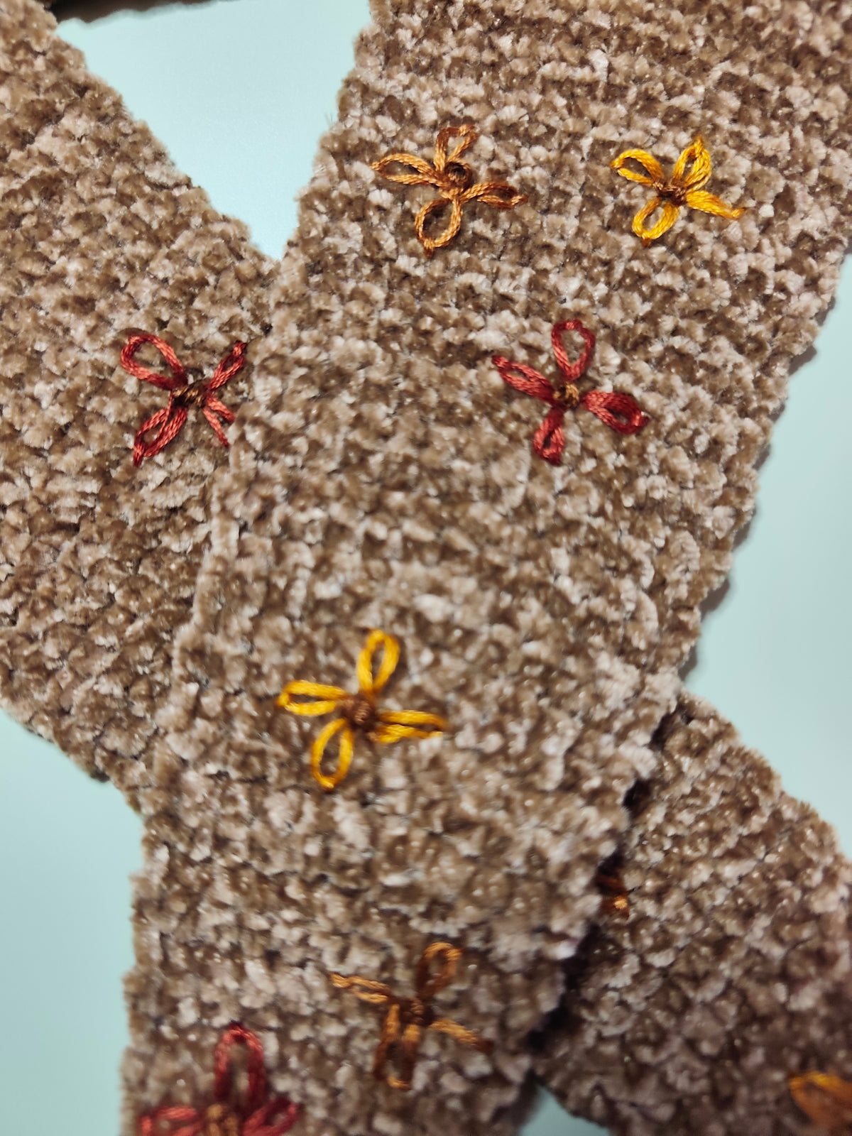 Flora Velvet scarf close up 1