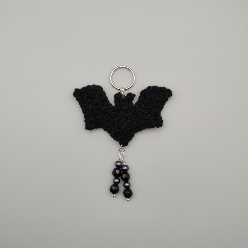 crochet bat bag charm