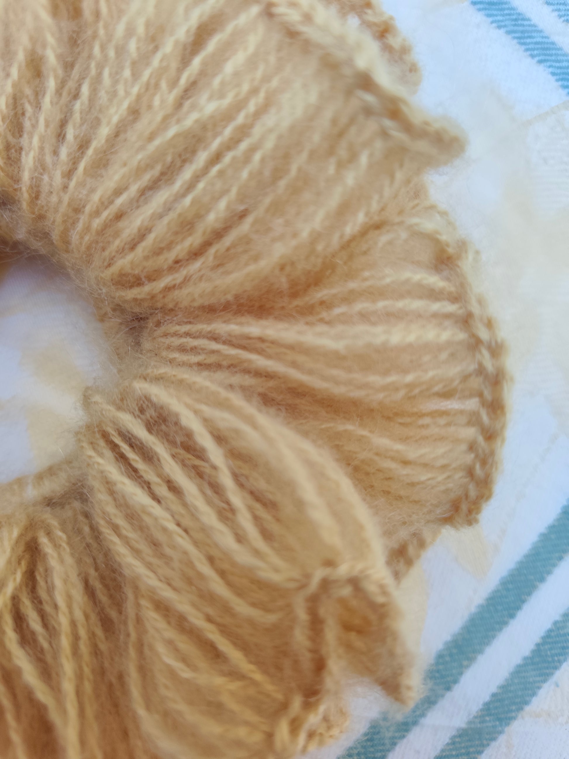 Helios mohair crochet scrunchie close up