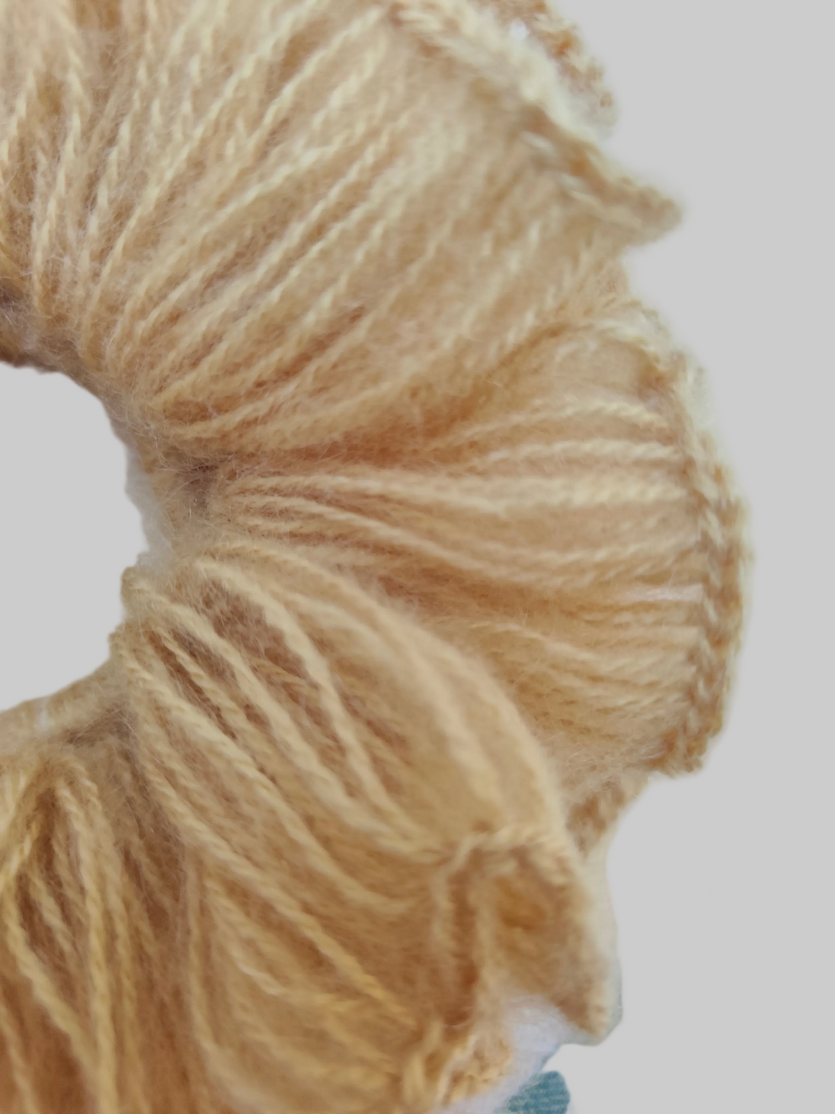 Helios mohair crochet scrunchie close-up