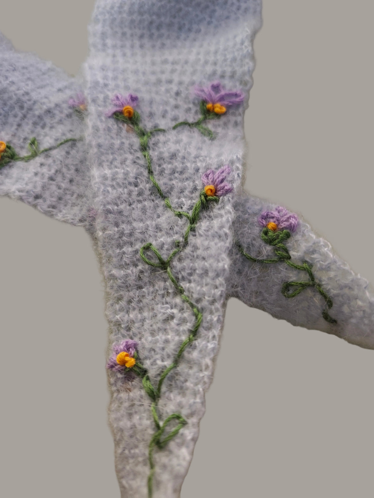 Iris mohair scarf close up