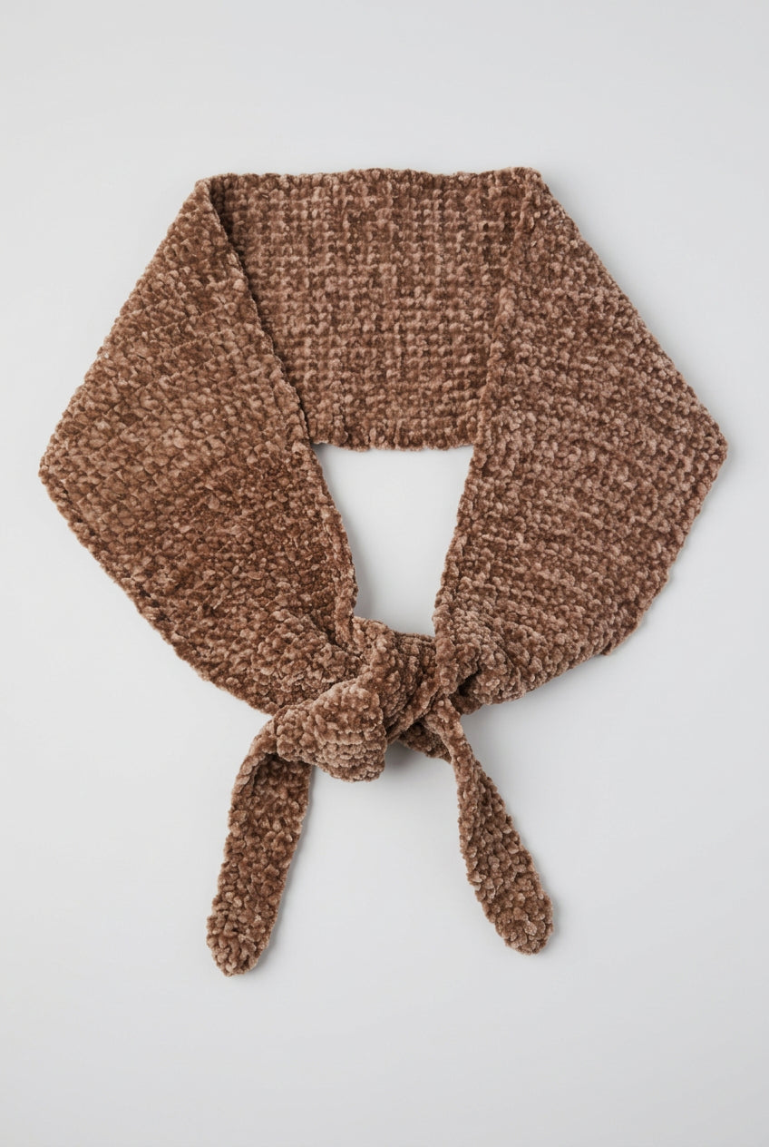 Mary crochet velvet scarf