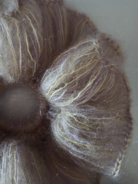 Medusa handmade crochet scrunchie close up
