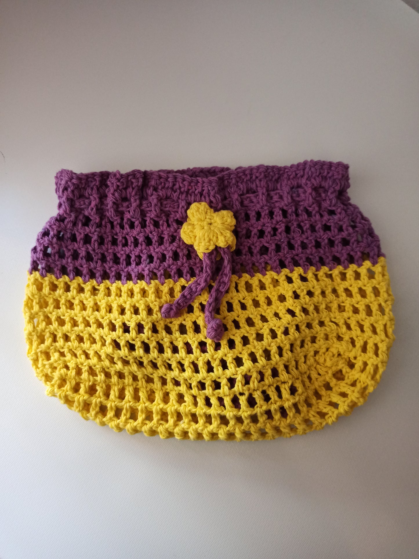 Moonflower handmade crochet crossover pouch bag