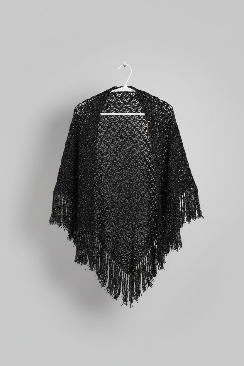 Noir Glow Crochet Shawl 