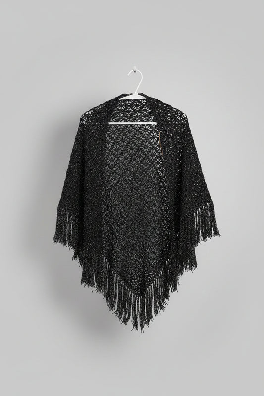 Noir Glow Crochet Shawl 