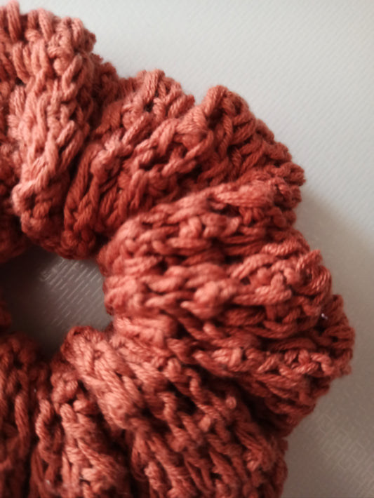 Penelope handmade crochet scrunchie close up