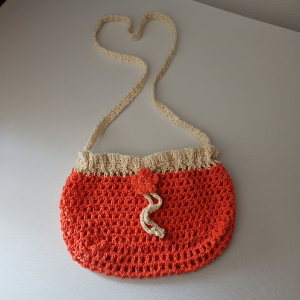 Santal handmade crochet crossover pouch bag love