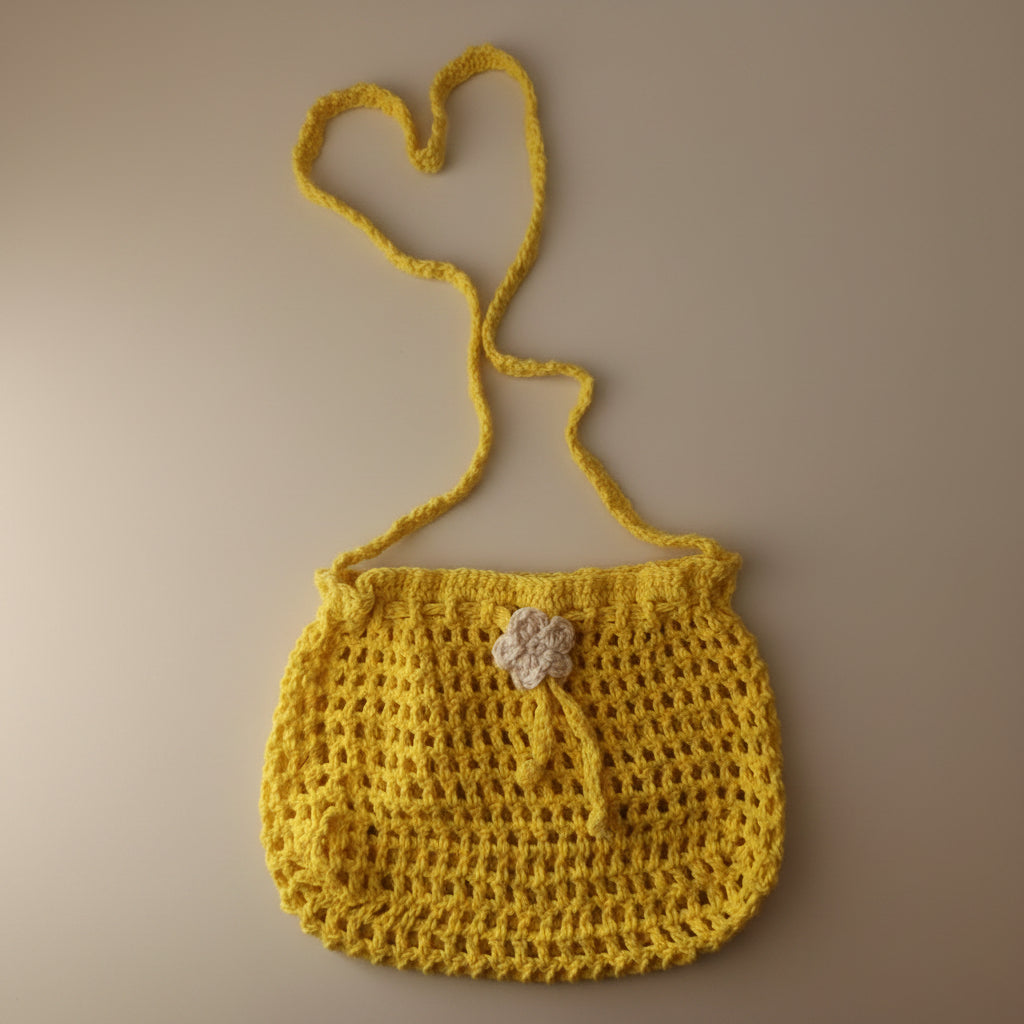 Solea handmade crochet crossover pouch bag love