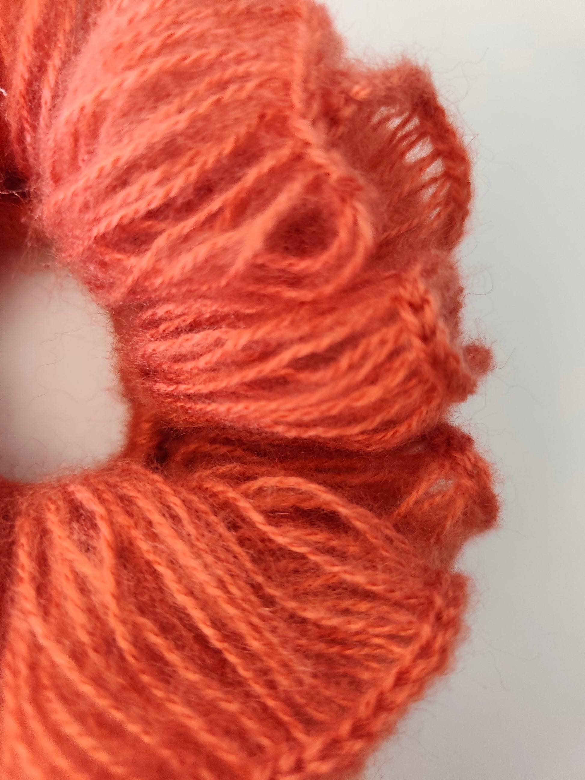 Terra Crochet Mohair Scrunchie close up