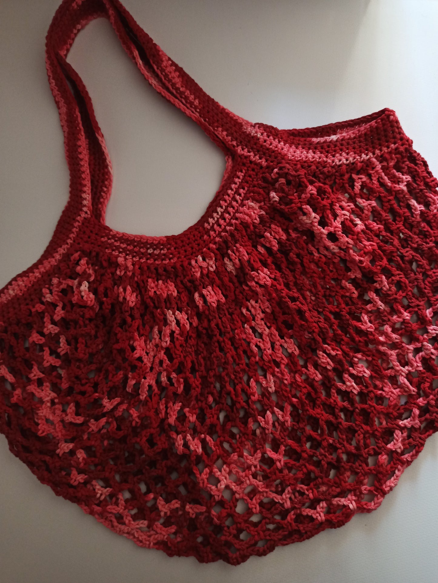 cherry carry handmade crochet market bag