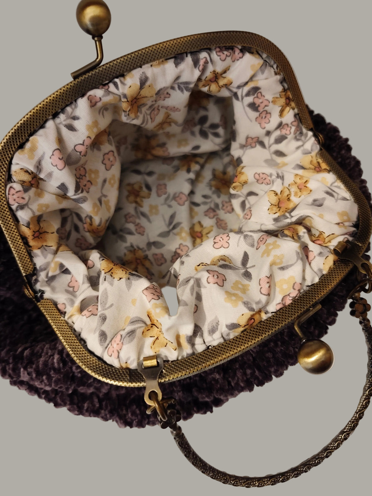 chrysalis crochet velvet bag lining