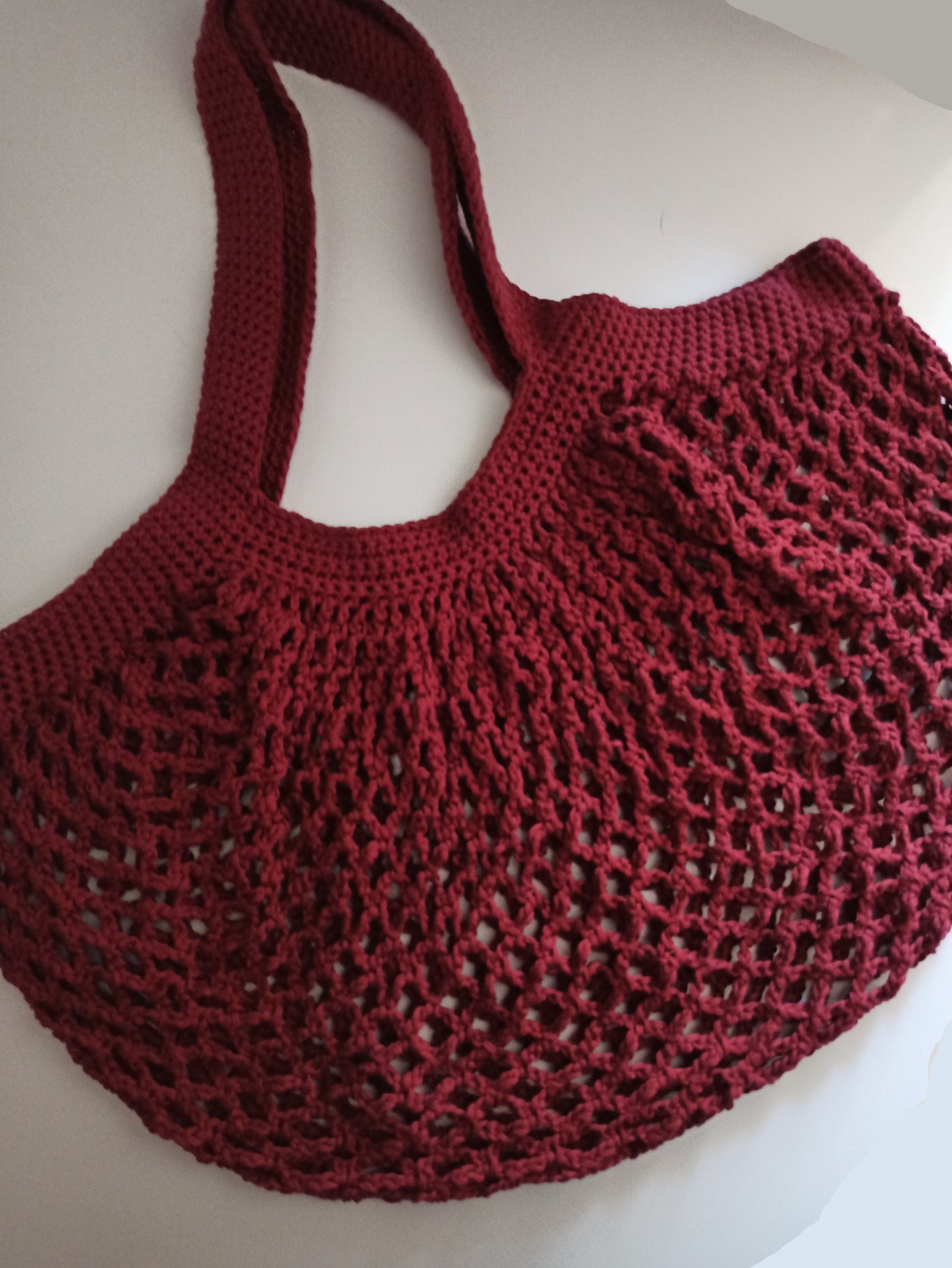 merlot handmade crochet market bag
