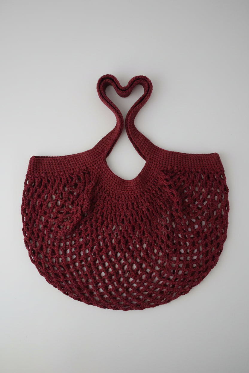 merlot handmade crochet market bag love