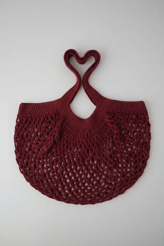 merlot handmade crochet market bag love