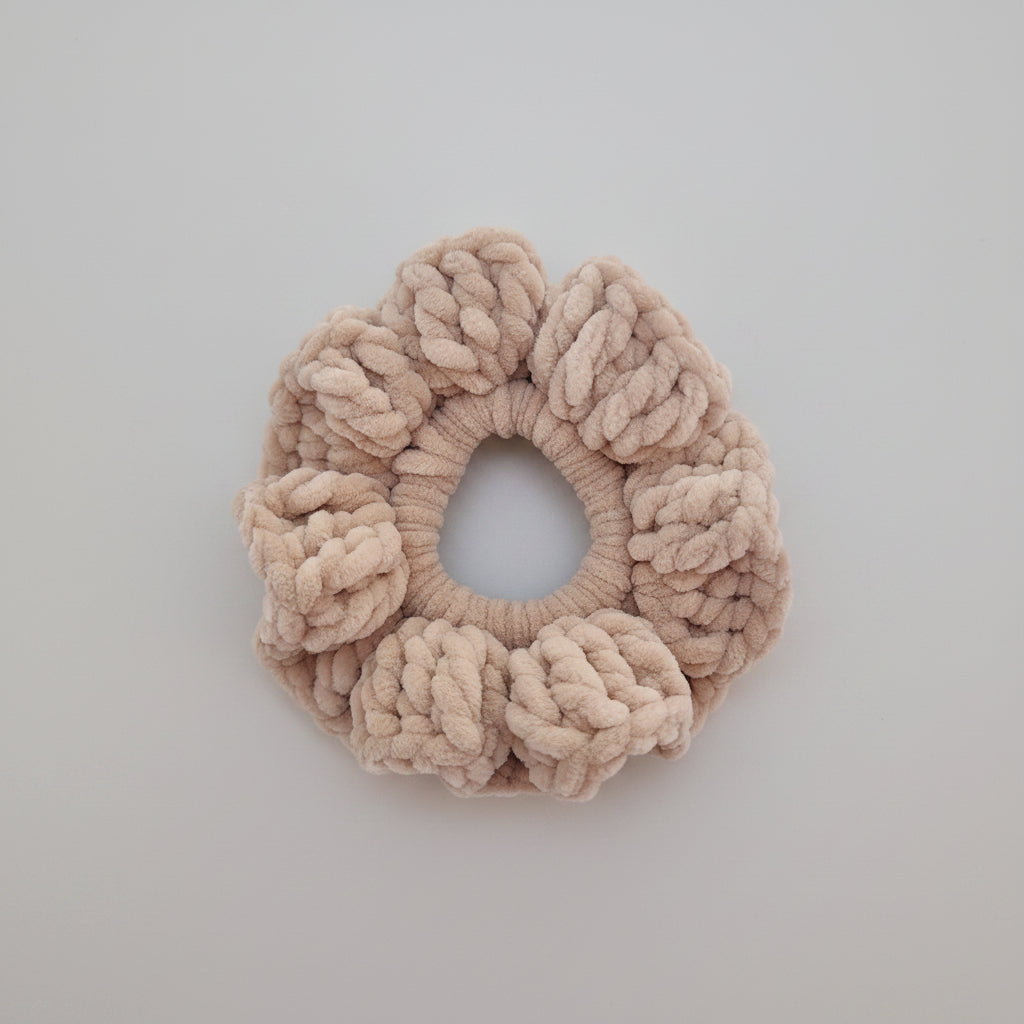 oat crochet scrunchie