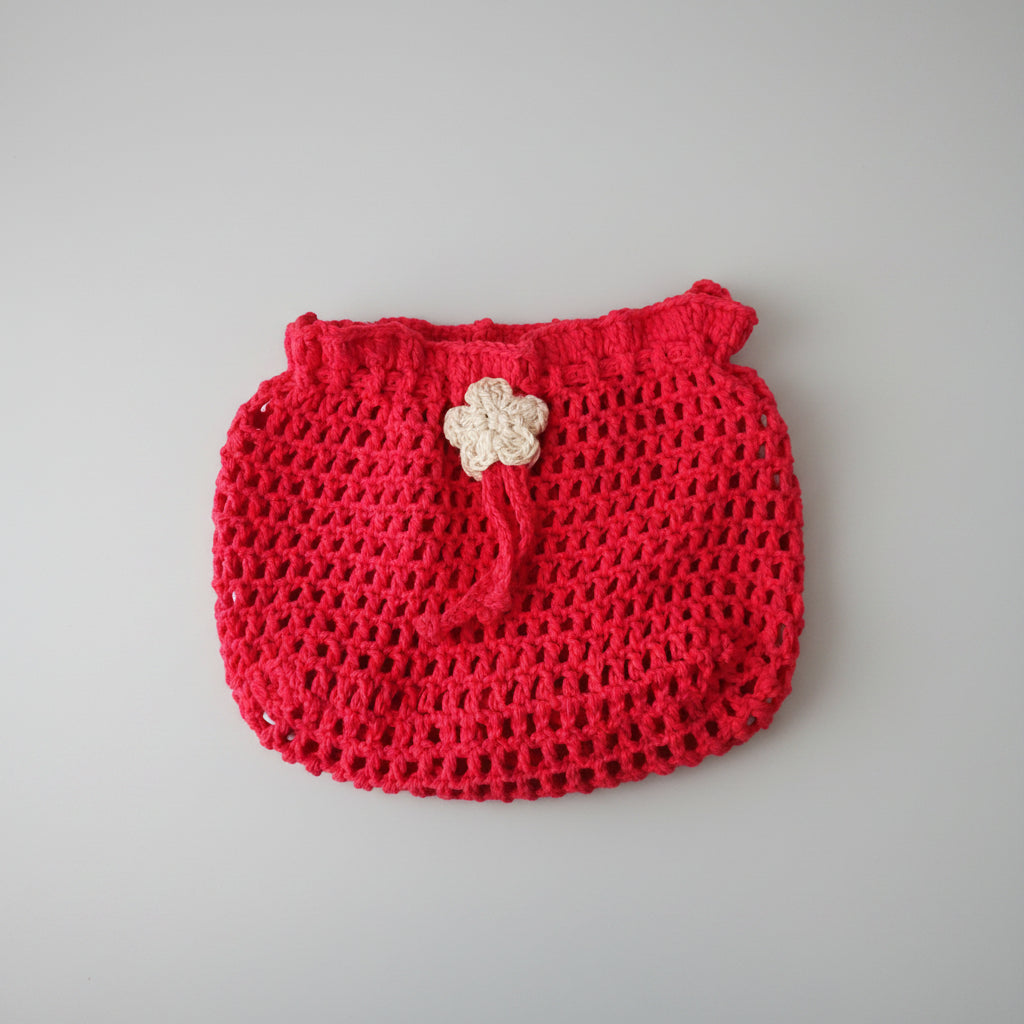 petal handmade crochet crossover pouch bag