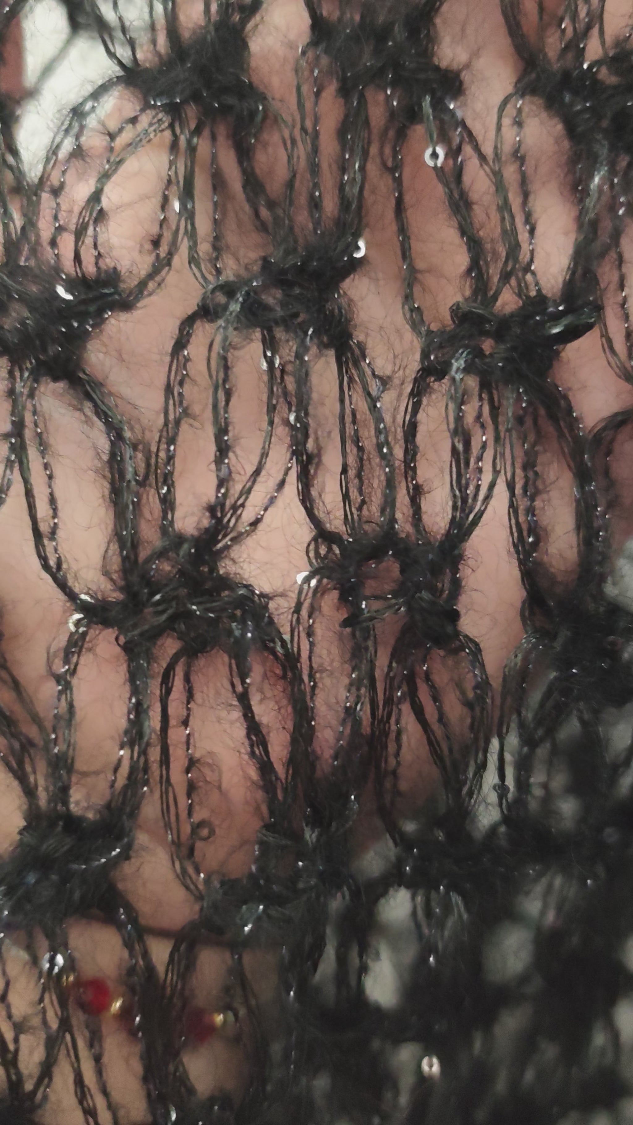 Claire handmade mohair silk shawl close  up