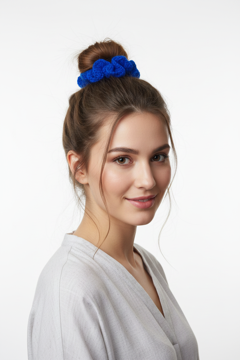 Electric - Mohair Crochet Scrunchie