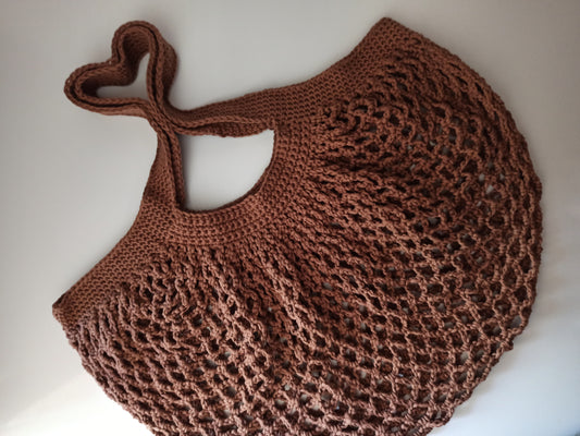 teddy handmade crochet market bag love